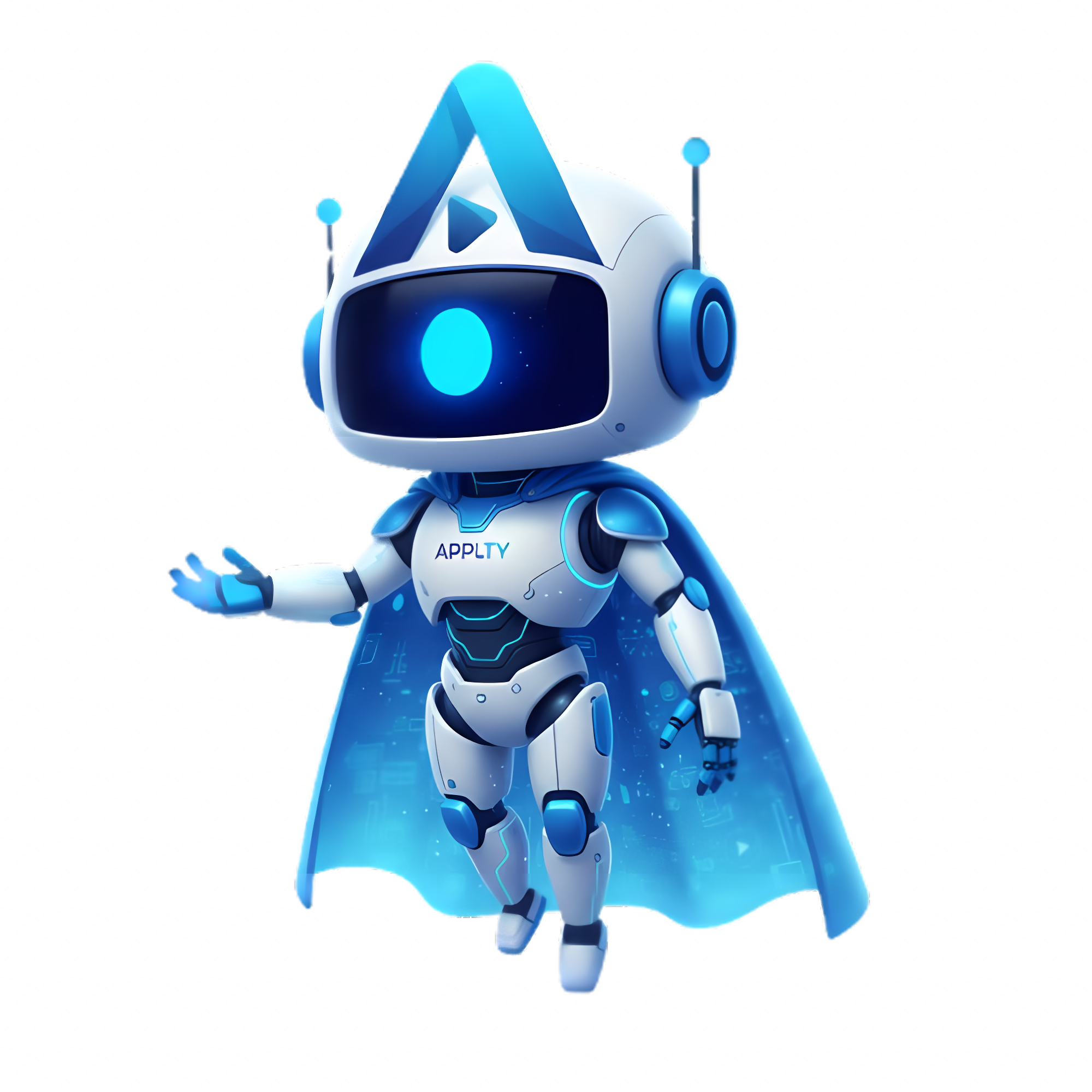 APPLTY mascot — friendly AI robot