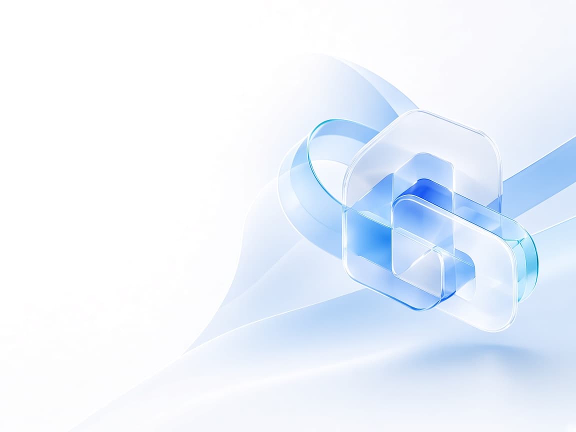 A flowing glass ribbon folding into an interlocking shape